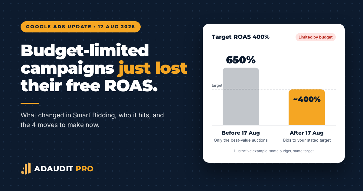 Google Ads 17 August 2026 bidding change for budget-limited campaigns